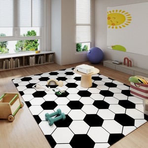 Round Ball Pattern Area Rug, Fluffy Washable Area Rug for Living Room Kids Room Nursery Playroom Decor - 1 of 4