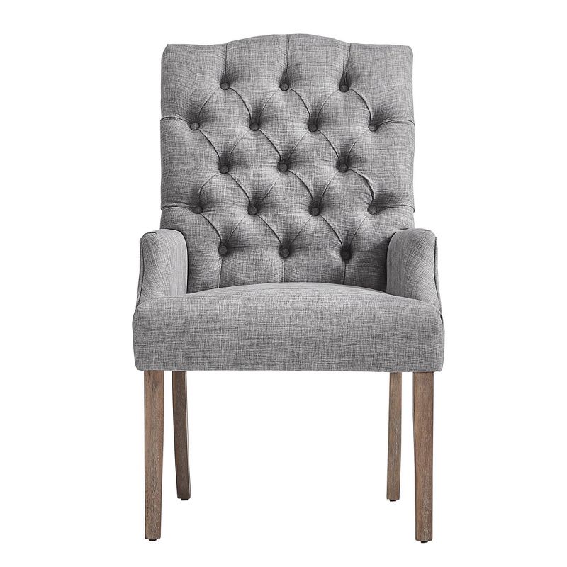 Raghnaid Distressed Tufted Linen Dining Chair - Inspire Q, 4 of 11