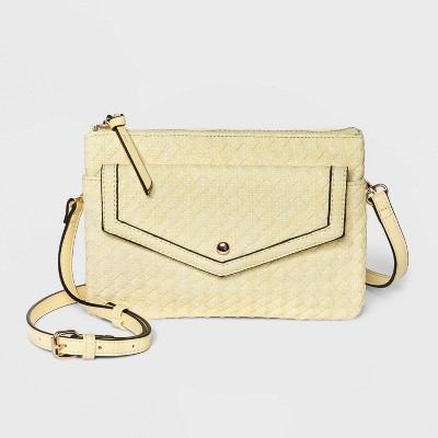 VR NYC Zip Closure Crossbody Bag - Yellow