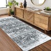 Acekool Vintage Washable Runner - 2x6 Non-Slip Rug in Soft Grey - 2 of 4