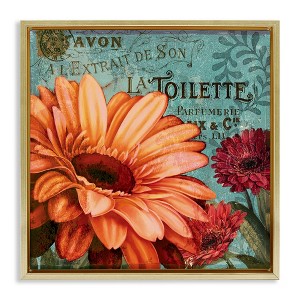 Stupell Industries Daisies with Antique French Backdrop Black Framed Floater Canvas Wall Art - 1 of 4