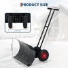 Snow Shovel Pusher for Driveway, Snow Pusher with Wheels, Ergonomic Snow Pusher Shovel with Snow Removal Adjustable Angle & Height Handle, Double Rod - 4 of 4