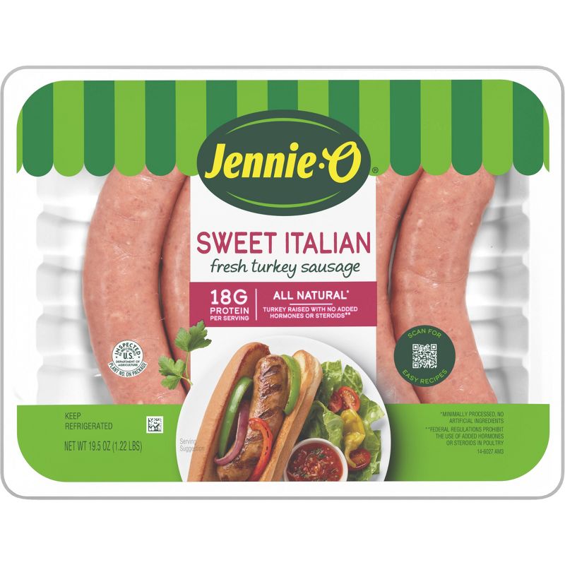 Jennie-O All-Natural Lean Sweet Italian Turkey Sausage - 19.5oz, 1 of 10