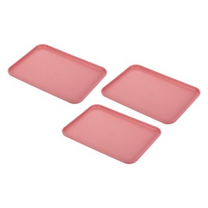 Unique Bargains PP Plastic Reusable Lightweight Durable Tray Rectangle 3 Pcs - 1 of 4