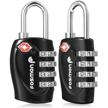Fosmon TSA Accepted Luggage Lock with 4-Digit Combination - Black