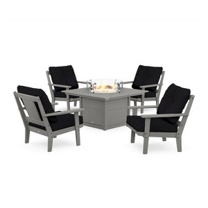 POLYWOOD 6pc Prairie Deep Seating Outdoor Patio Firepit Furniture Set - 1 of 1