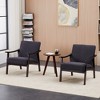 Racxily Medieval Modern Armchair, High Back Upholstered Leisure Chair with Solid Wood Legs for Living Room & Bedroom - 3 of 4