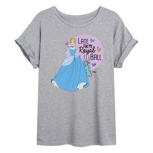 Women's - Disney Princess - Late For My Ball Oversized Graphic T-Shirt - 1 of 4