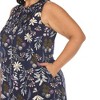 White Mark Plus Size Floral Sleeveless Tunic Top - 4 of 4