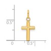 Black Bow Jewelry 14k Yellow Gold Small Hollow Polished Cross Charm or Pendant, 10x25mm - 4 of 4