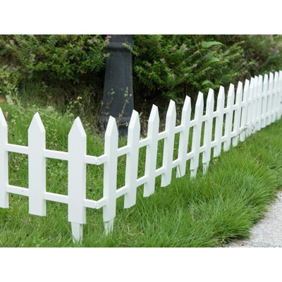 White Vinyl Garden Picket Fence Panel, 12 x 21.75 Inches