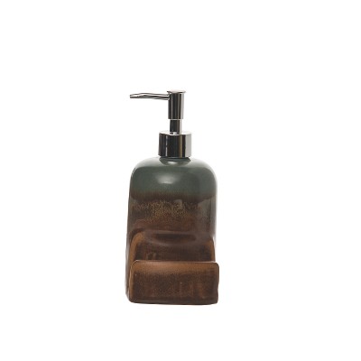 Transpac Stoneware 7.72 in. Brown Spring Earthy Soap and Sponge Holder