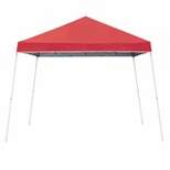 Z-Shade 10 x 10 Foot Push Button Angled Leg Instant Shade Outdoor Canopy Tent Portable Shelter with Steel Frame and Storage Bag, Red