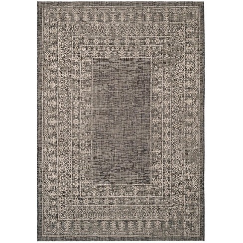 Courtyard Cy8482 Power Loomed Indoor/outdoor Area Rug - Black/beige - 5 ...