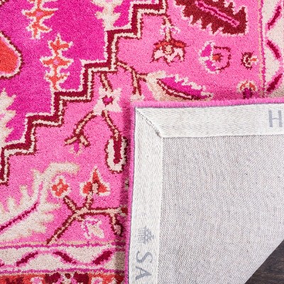 Handmade Tufted Wool Rectangular Rug in Red/Pink, 8' x 10'