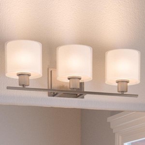 Urban Ambiance Luxury Cosmopolitan Bathroom Vanity Light,  7.375"H x 23.5"W,  Brushed Nickel Finish, UHP2512 - 1 of 4
