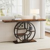 55'' Console Table for Entryway, Industrial Sofa Table, 5-Tier Accent Table with Circle Storage Shelves for Living Room, Hallway - 3 of 4