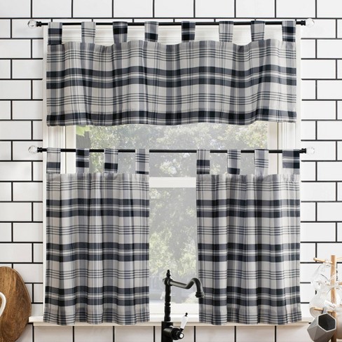 No. 918 Maisie Plaid Kitchen Curtain Tier Pair, Blue