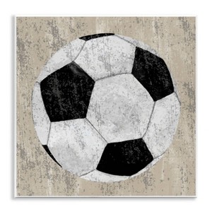 Stupell Industries 12"x12" Kids' Rustic Sports Soccer Ball Wall Art Unframed - 1 of 4