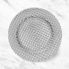 ChargeIt By Jay Divine Silver Glass Charger Plate - 13-Inch Diameter, Decorative Serving Tray, Hand Wash Only