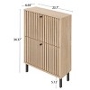 GDFStudio Tuttle Modern 34.3" Wood Rectangle Freestanding Shoe Rack with 2 Doors - 3 of 4