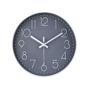 Aoibox 12 Inch Silent Round Wall Clock, Modern Simple Style with Gray Dial and White Numbers for Home Office School Kitchen Bedroom Living Room - 1 of 4
