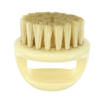 Unique Bargains Men's Portable Bristles Face Beard Mini Brush 1 Pc Beige
