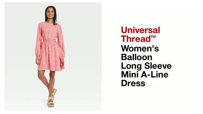 Women's Balloon Long Sleeve Mini A-Line Dress - Universal Thread™ , 2 of 12, play video