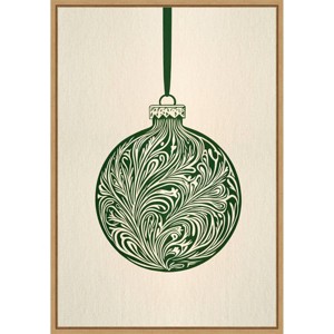 Amanti Art 23"x33" Olive Green Christmas Bauble by Pictufy Studio Framed Canvas Wall Art - 1 of 4