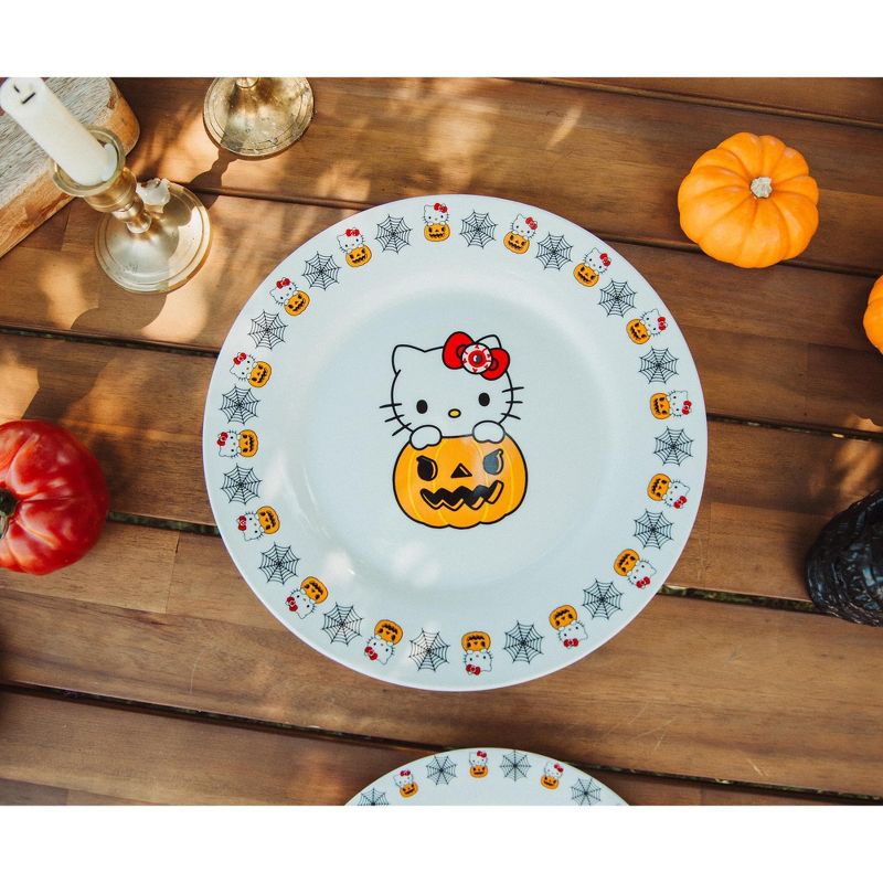 Silver Buffalo Sanrio Hello Kitty Pumpkin Boo 10.5-Inch Ceramic Dinner Plate, 3 of 7