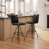 HOMLUX Steel Swivel Barstool Luxury Genuine Leather Dining Chairs with Metal Base - 2 of 4