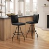 HOMLUX Steel Swivel Barstool Luxury Genuine Leather Dining Chairs with Metal Base - image 2 of 4