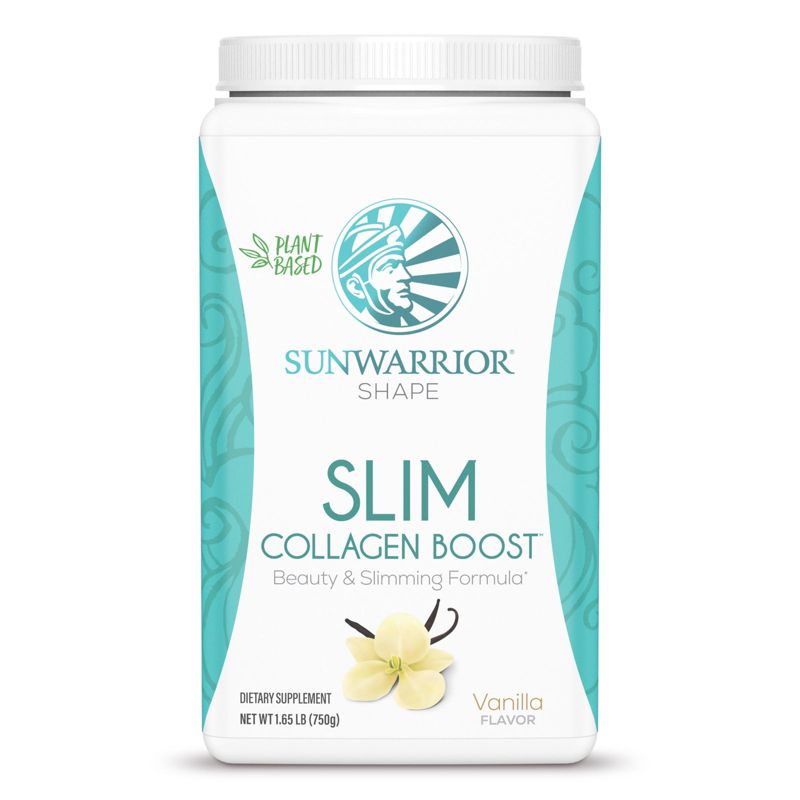 SLIM Collagen Boost Protein Powder, Beauty & Slimming Formula, Plant-Based Protein, Vanilla Flavor, Sunwarrior, 750gm, 1 of 6
