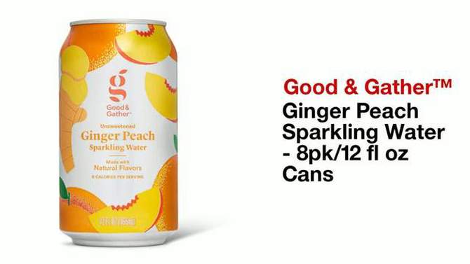 Ginger Peach Sparkling Water - 8pk/12 fl oz Cans - Good & Gather&#8482;, 2 of 8, play video