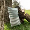 16x24 Outdoor Indoor Vertical Stripe Filled Lumbar Pillow Green Polyester by Foreside Home & Garden - 2 of 4