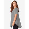 Roaman's Women's Plus Size V Neck Swing Ultra Drape Tunic - 4 of 4