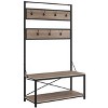 CAVINAS Hall Tree with 7 Hooks Simple Coat Rack with Shoe Rack and Bench for Entryway - 4 of 4