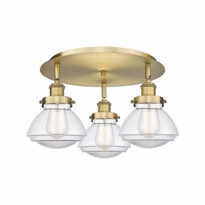 Olean - 3 Light Flush Mount In Art Deco Style-8 Inches Tall and 18.25 Inches Wide - 1 of 1