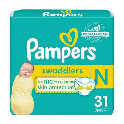 Image of Pampers Swaddlers Active Baby Newborn Diapers Size 0 - 31ct