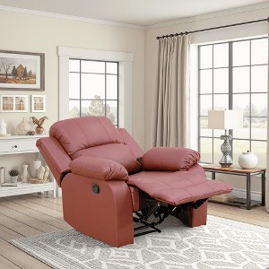 MAYEERTY Power Recliner Chair, Electric Leather Reclining Chair with Adjustable Backrest for Living Room, Red - 1 of 4