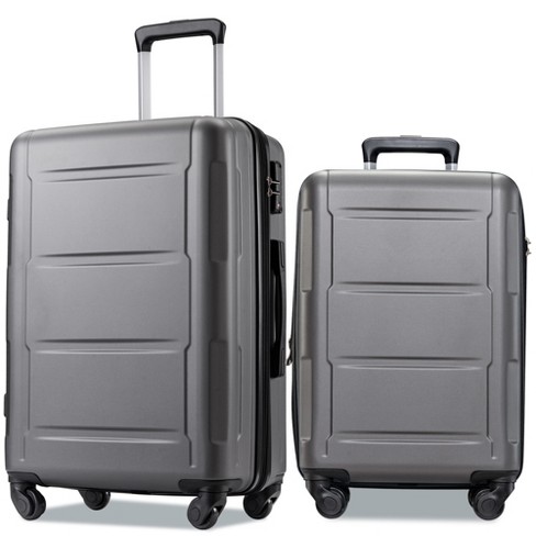 3 PCS Luggage Set, Hardside Spinner Suitcase with TSA Lock (20/24/28),  Black-ModernLuxe