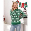 Clearlove Family Christmas Sweater Reindeer Snowflake Pattern Crew Neck Holiday Pullover Knitwear - 2 of 4