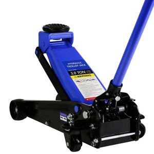 VisioGear 3 Ton Low Profile Floor Jack, Racing Floor Jack with Pistons Quick Lift Pump, Hydraulic Floor Jack Lifting, Black&Blue, 25.83"*12.8"*6.69" - 1 of 4