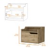 NicBex 13 inch Floating Nightstand with Drawer,Modern Side Table with Open shelf and Free Pull Design,Bedside Table for Bedroom,Living Room - 3 of 4
