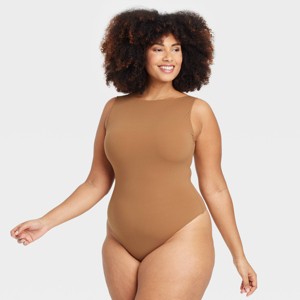Women's Luxe Stretch Boat Neck Thong Bodysuit - Auden™ - 1 of 3