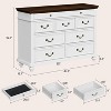 47" Farmhouse Dresser for Bedroom with 9 Drawers, Rustic Wood Chest with Vintage Metal Handles for Bedroom - 2 of 4