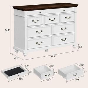 9 Drawers Dresser for Bedroom, 47" Wide Wood Rustic Chest of 9 Drawers with Metal Handles, Vintage Design - 1 of 4