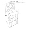 24" Folding Metal Counter Height Barstool Gunmetal - Holli Furniture - 3 of 3