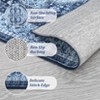 Washable Rugs & Vintage Area Rugs ¨C Non-Slip Oriental Floral Distressed Carpet (Stain-Resistant, Low Pile, Farmhouse Style, Blue) - 4 of 4