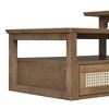 NicBex Rectangular Coffee Table with Rattan Drawer & Dual Storage Shelves,Modern Rustic End Table,Versatile Center Table for Living Room - 4 of 4
